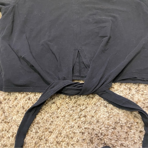 Lululemon Time to Restore Crop Tie Front Yoga Tee - Picture 3 of 5